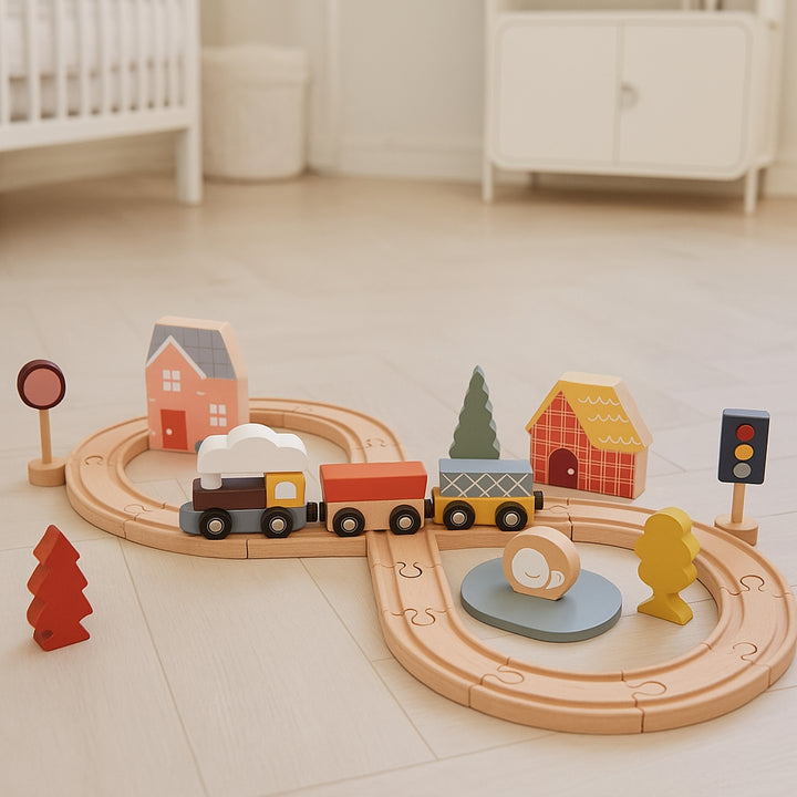 Wooden Trains Engraved Toy Set