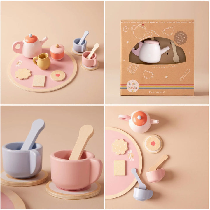 Personalised Engraved Wooden Tea Set Toy