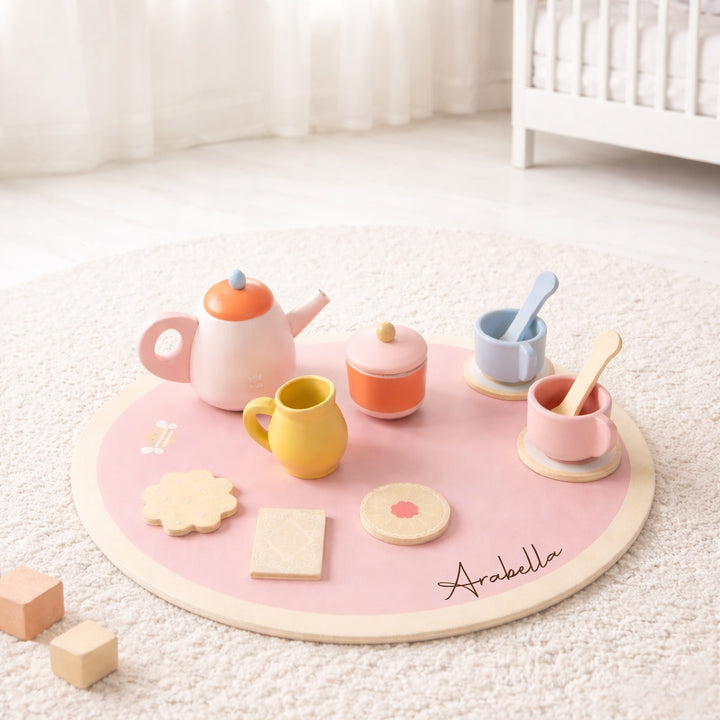 Personalised Engraved Wooden Tea Set Toy