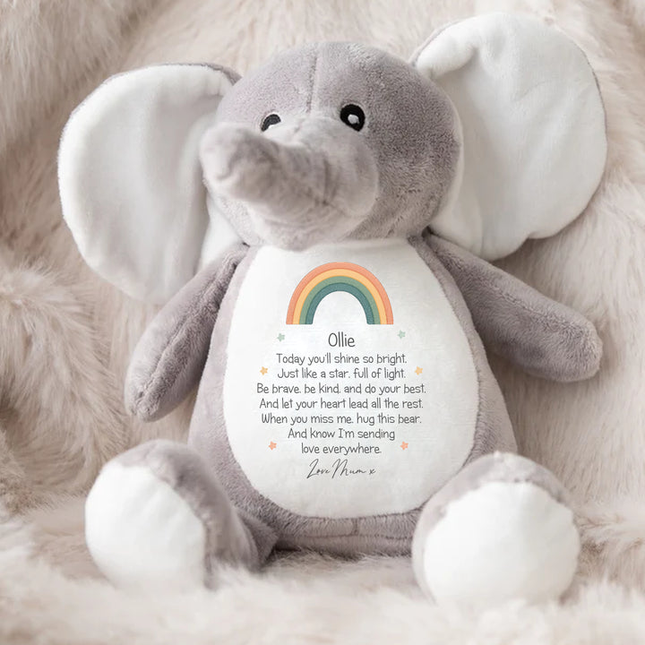 Personalised Shine Bright Rainbow Teddy