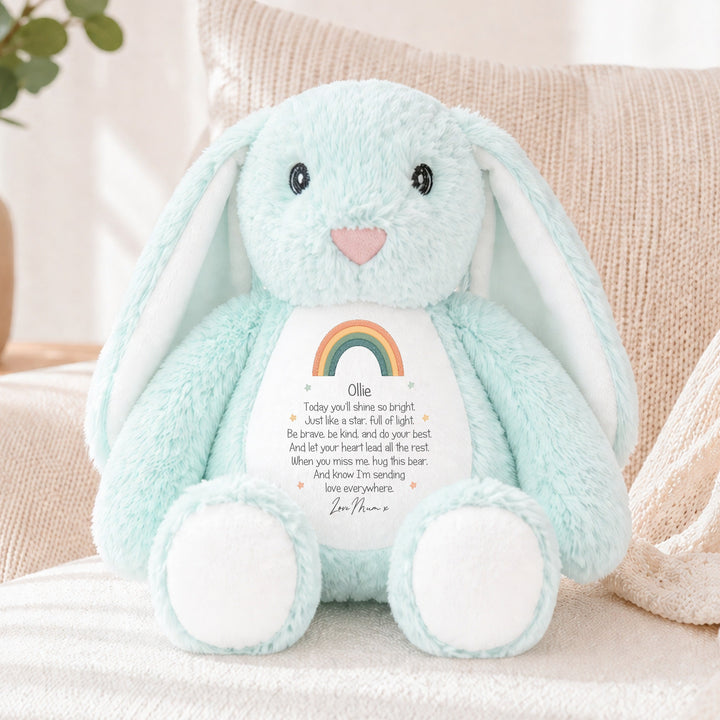 Personalised Rainbow First Day Of School Soft Toy
