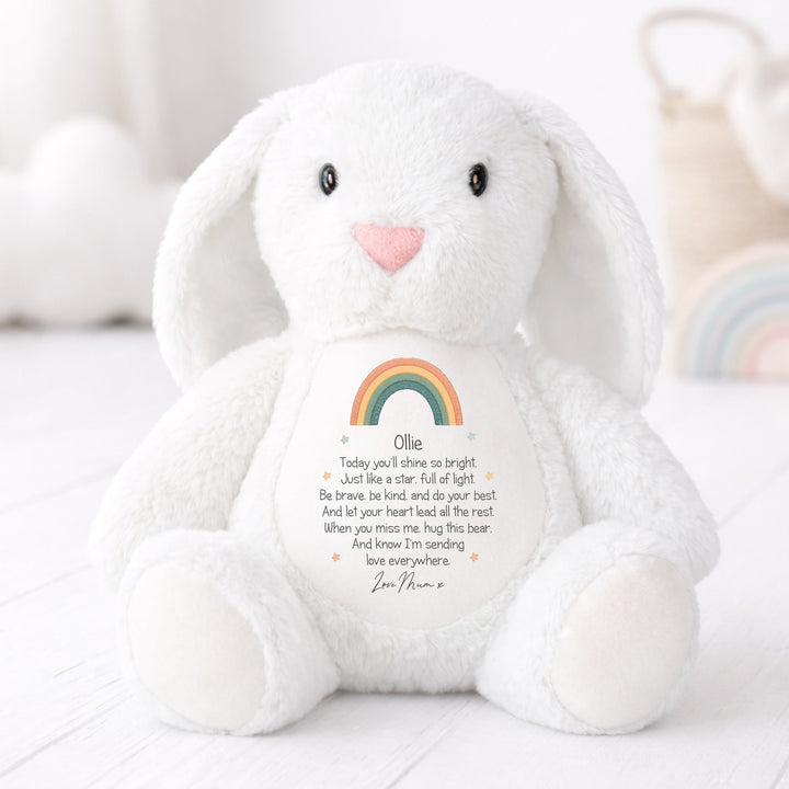 Personalised Rainbow First Day Of School Soft Toy