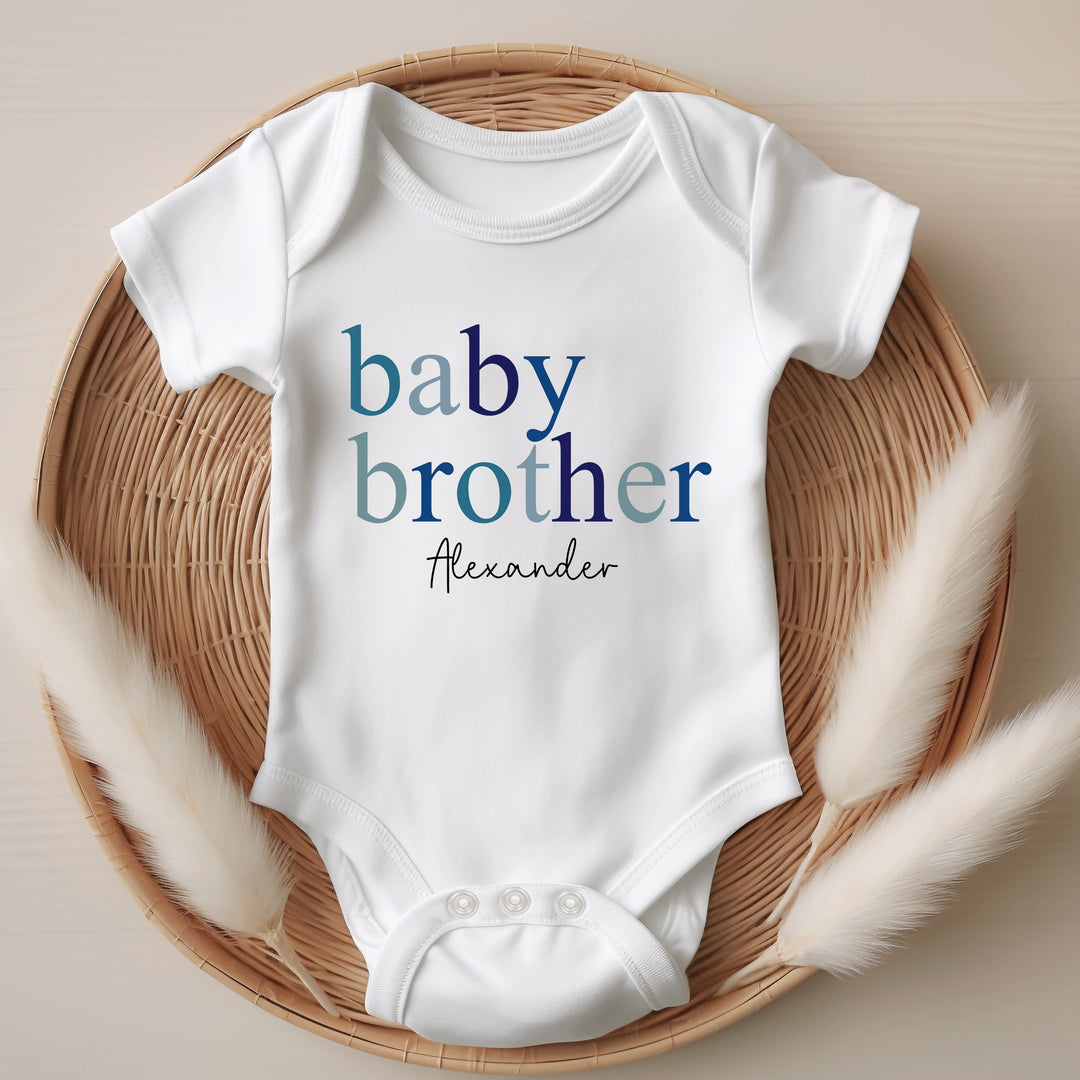 Personalised Boys Blue  Sibling Matching T-shirt/Vest/Bib