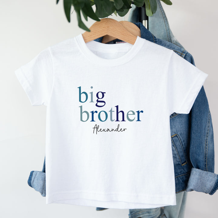 Personalised Boys Blue  Sibling Matching T-shirt/Vest/Bib