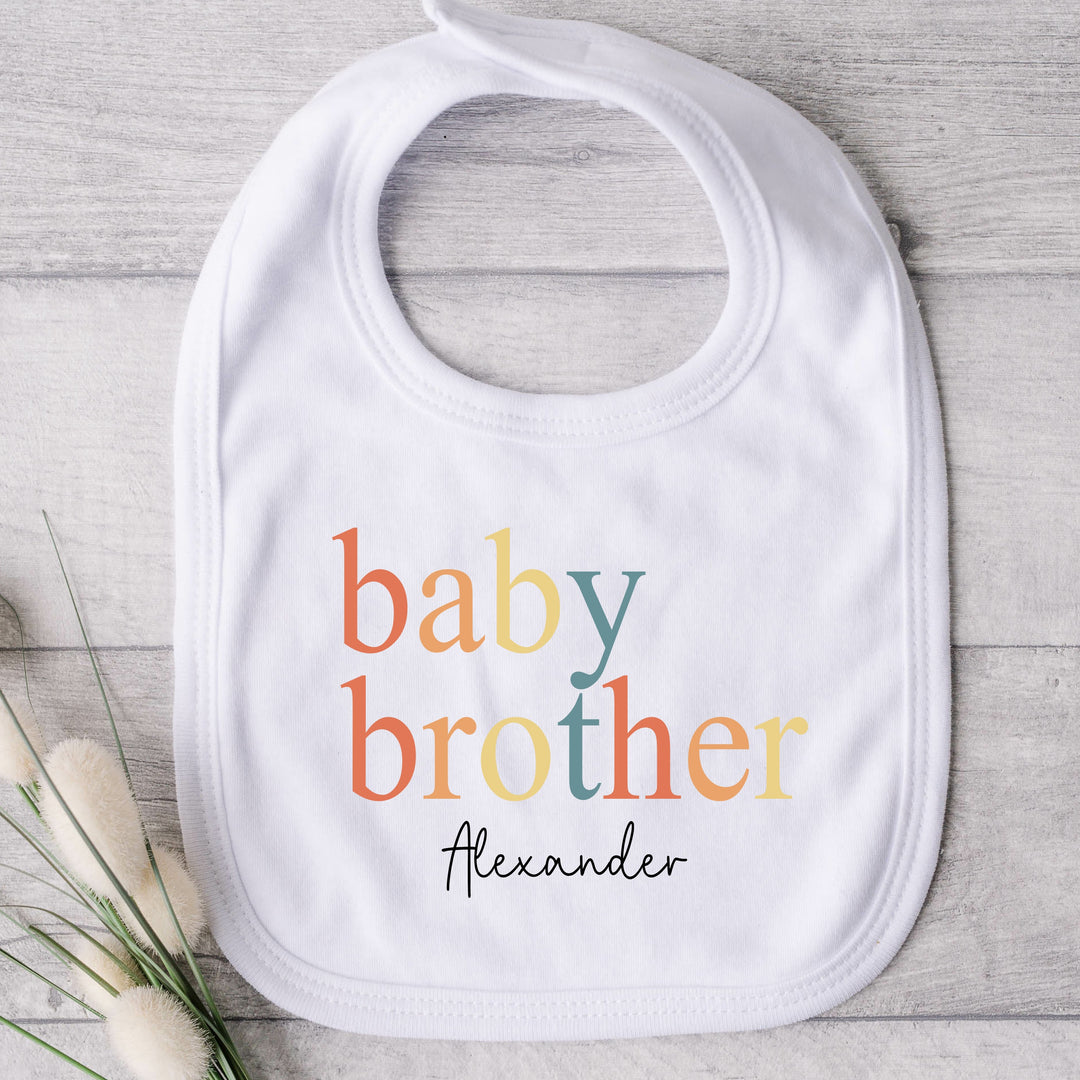 Personalised Unisex Rainbow Sibling Matching T-shirt/Vest/Bib