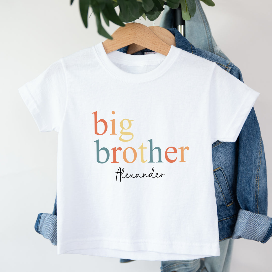 Personalised Unisex Rainbow Sibling Matching T-shirt/Vest/Bib