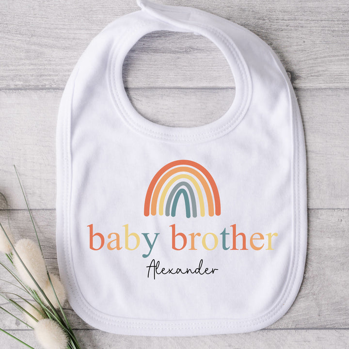 Personalised Unisex Rainbow Sibling Matching T-shirt/Vest/Bib