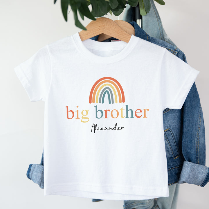 Personalised Unisex Rainbow Sibling Matching T-shirt/Vest/Bib