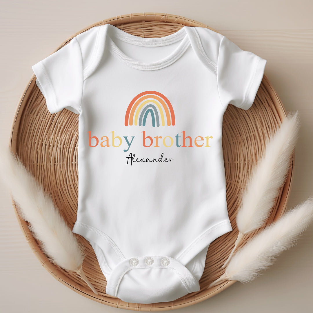 Personalised Unisex Rainbow Sibling Matching T-shirt/Vest/Bib