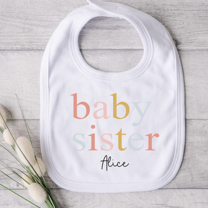 Personalised Unisex Sibling Matching Peach T-shirt/Vest/Bib