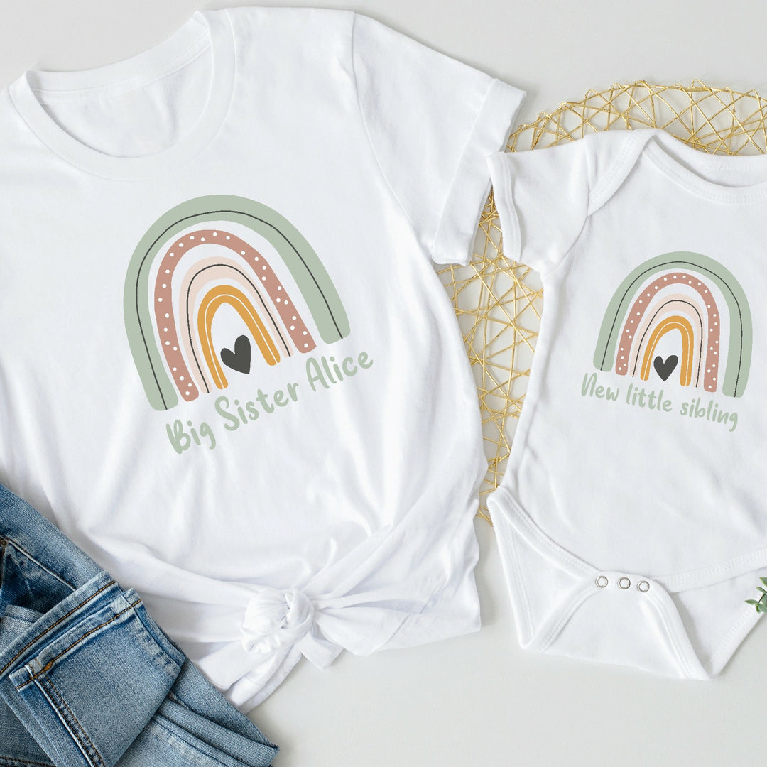 Personalised Unisex Rainbow Sibling Matching Outfits