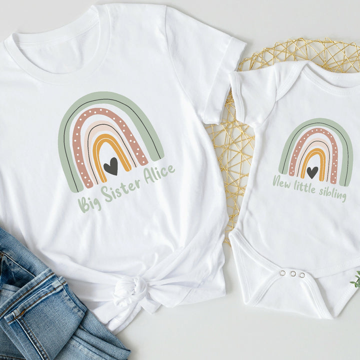 Personalised Unisex Rainbow Sibling Matching Outfits