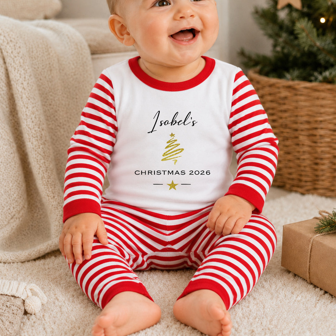 Personalised Gold Tree Christmas Pyjamas