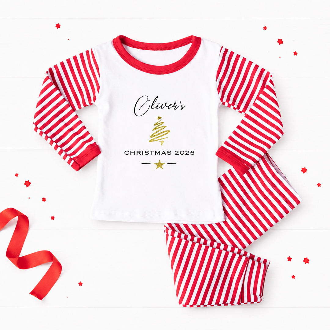 Personalised Gold Tree Christmas Pyjamas
