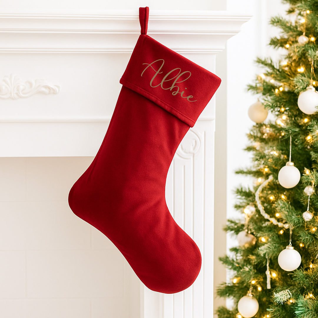 Personalised Simple Gold Name Christmas Sack or Stocking