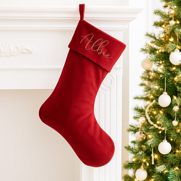 Personalised Simple Gold Name Christmas Sack or Stocking