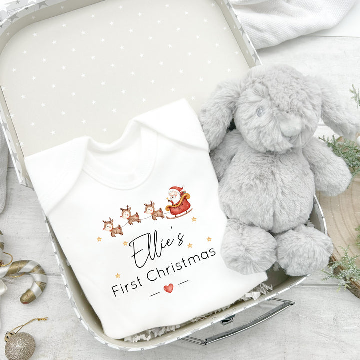 Personalised My First Christmas Santa Sleigh Hamper Suitcase