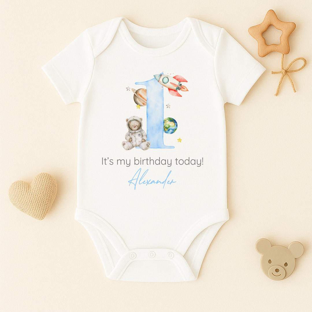 Personalised Blue Spaceman Birthday Vest