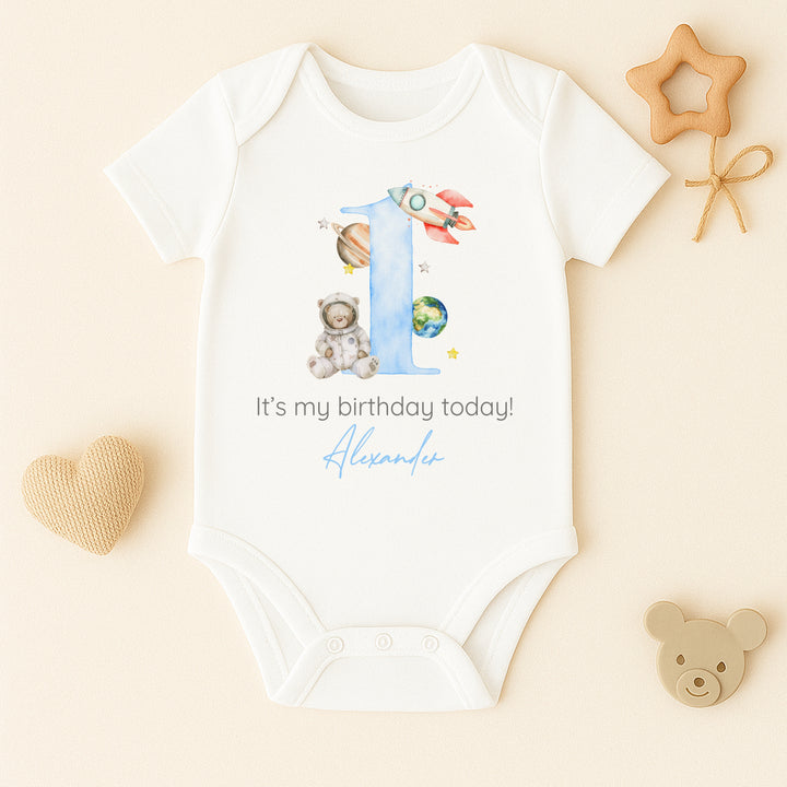 Personalised Blue Spaceman Birthday Vest
