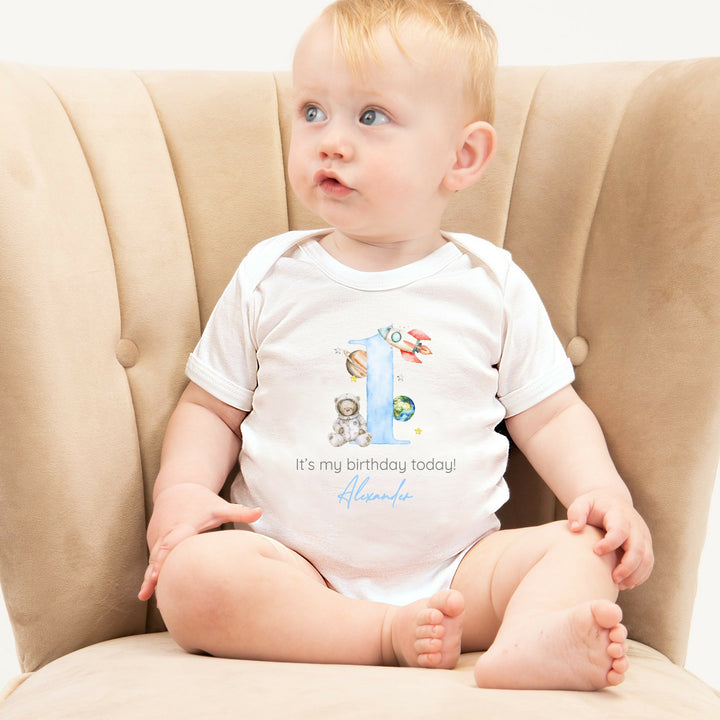 Personalised Blue Spaceman Birthday Vest