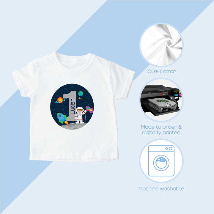 Personalised Spaceman Birthday T-shirt