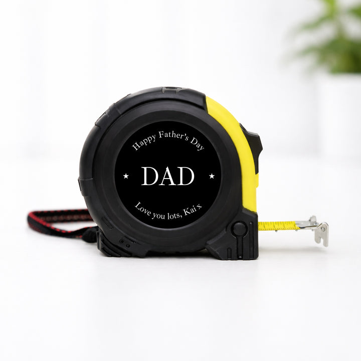 Personalised Black Happy Father's Day Tape Measure