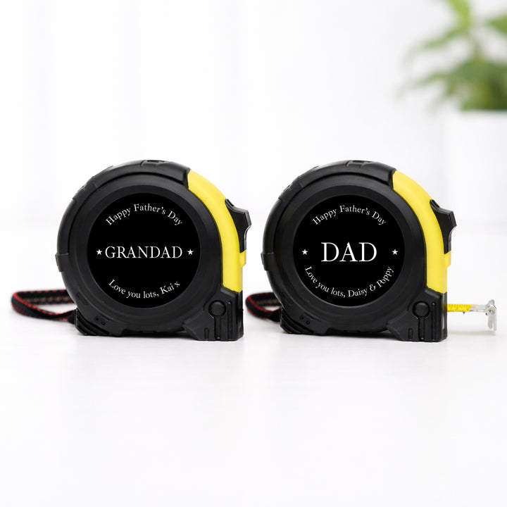 Personalised Black Happy Father's Day Tape Measure