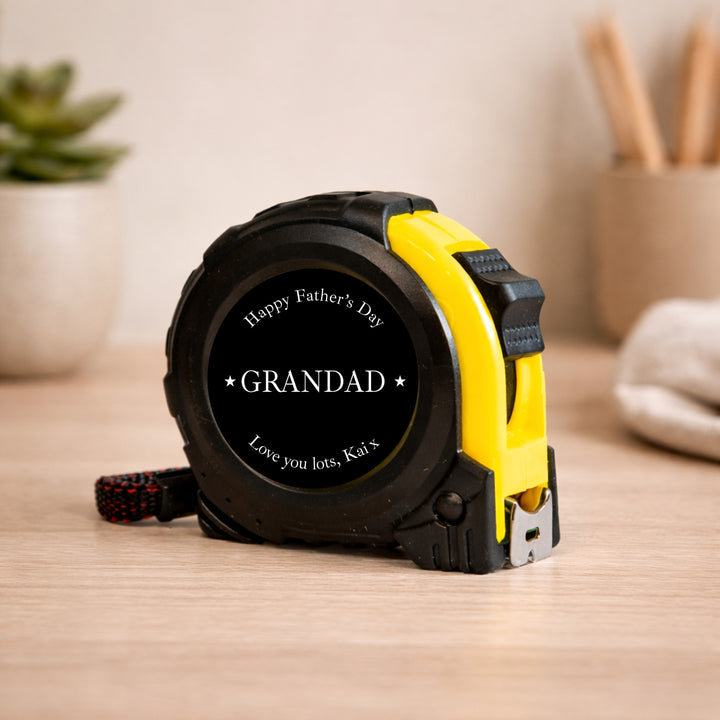Personalised Black Happy Father's Day Tape Measure