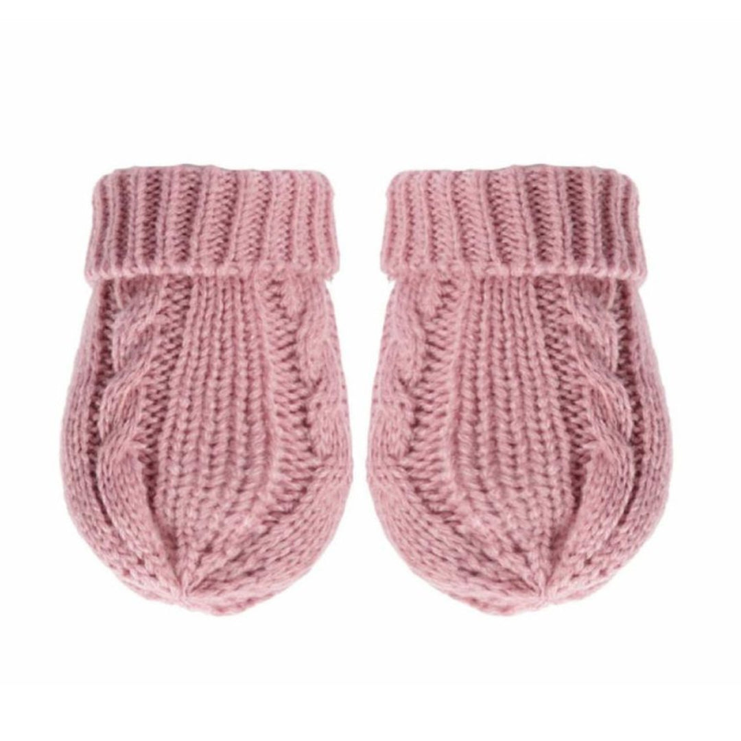 Dusky Pink Knitted Winter Mittens