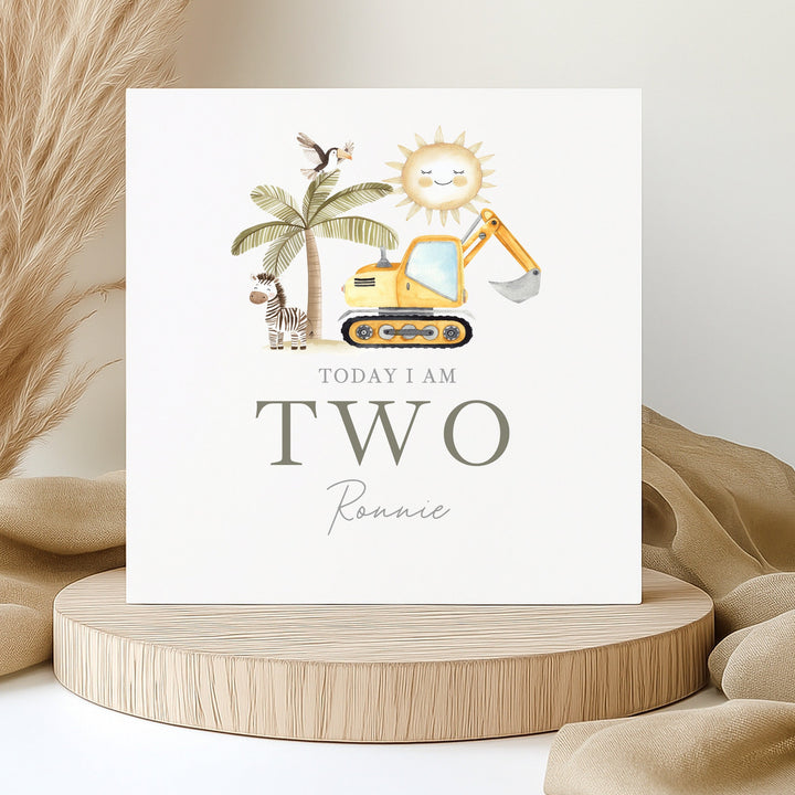 Personalised Digger It's My Birthday Card