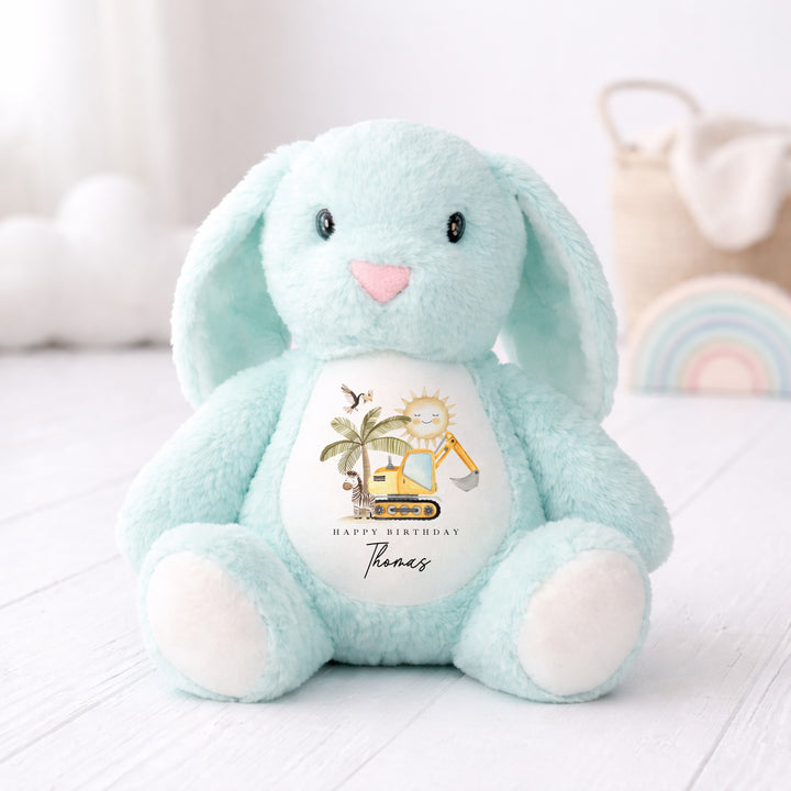 Personalised Yellow Digger Birthday Teddy