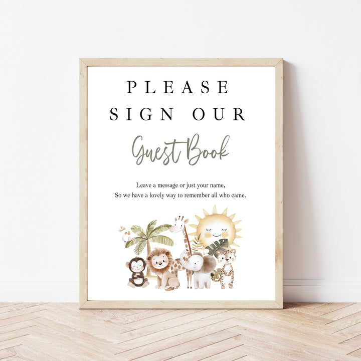 Personalised Safari Scene First Birthday Guest Book