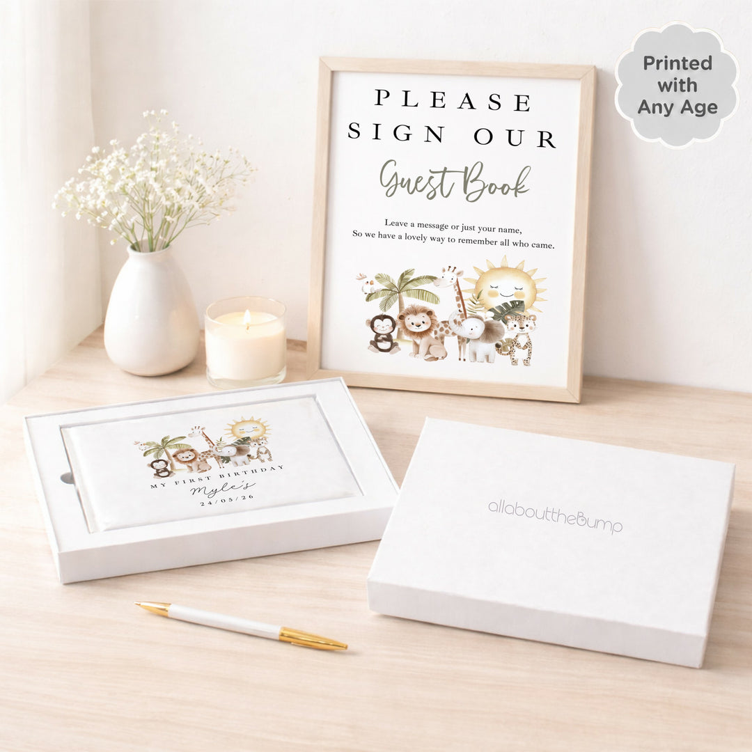 Personalised Safari Scene Any Age Birthday Guest Book
