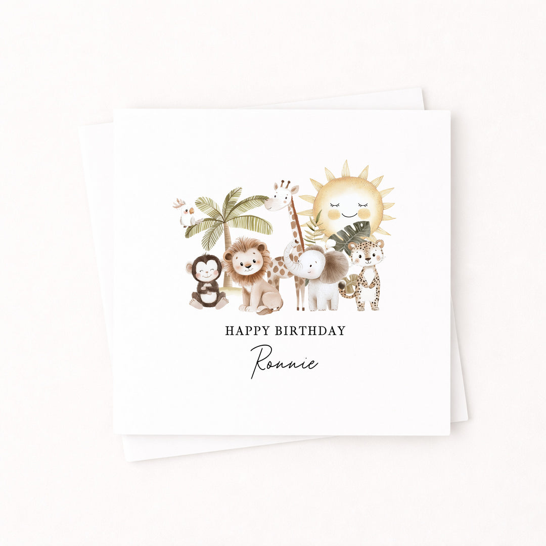 Personalised Safari Scene Birthday Card