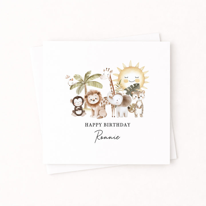 Personalised Safari Scene Birthday Card