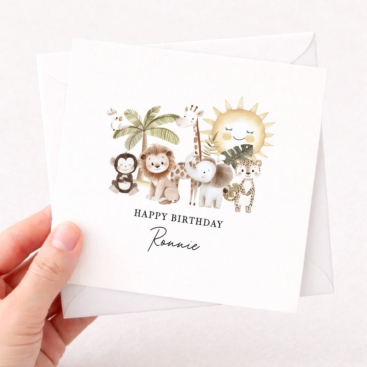 Personalised Safari Scene Birthday Card