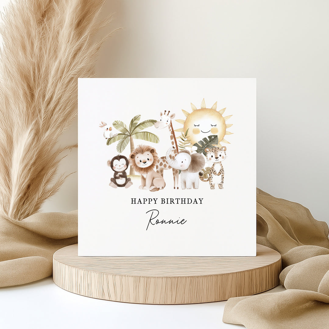 Personalised Safari Scene Birthday Card