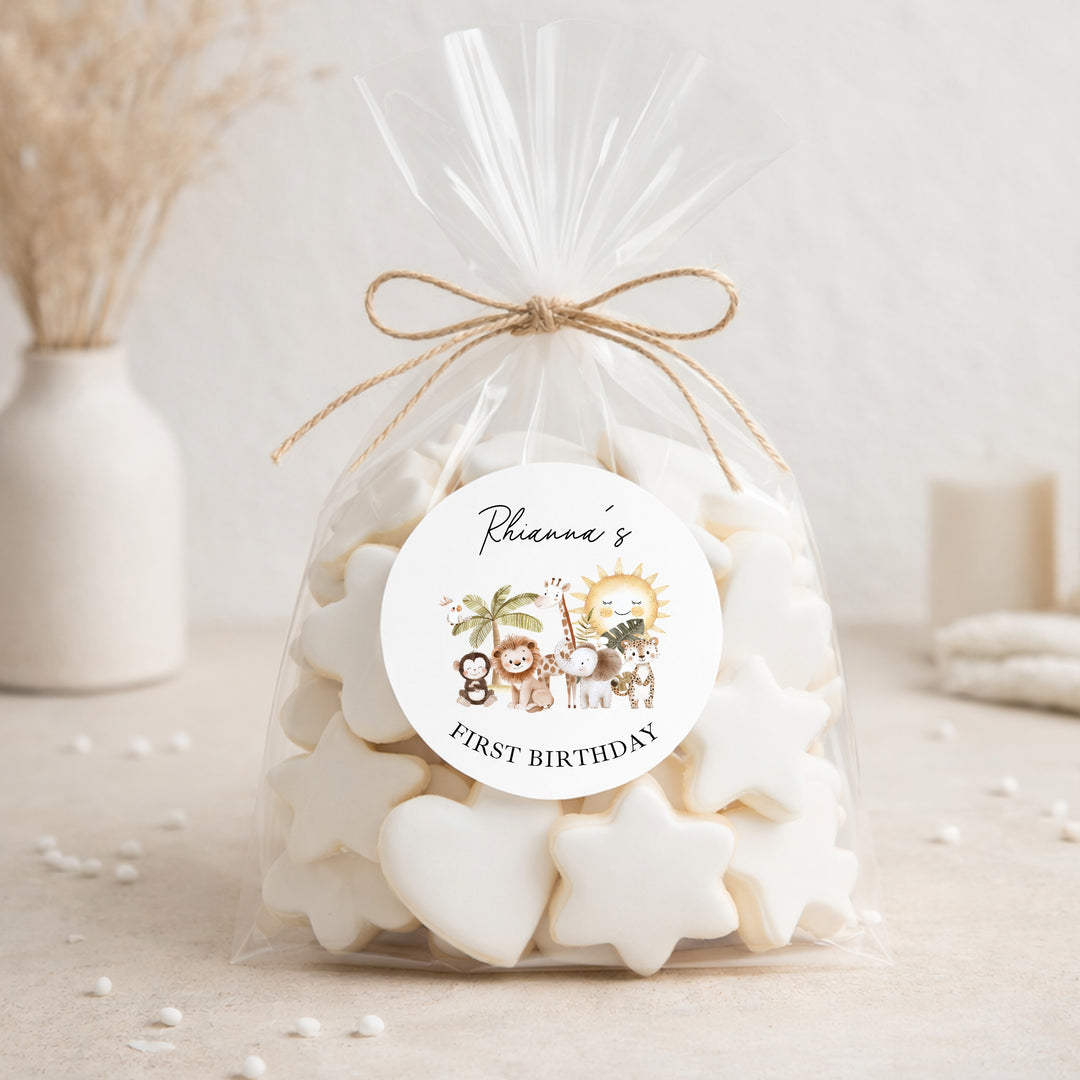 Personalised Safari Scene Birthday Stickers