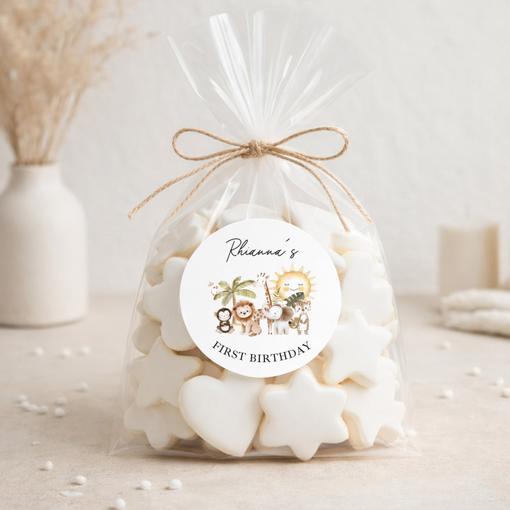 Personalised Safari Scene Birthday Stickers