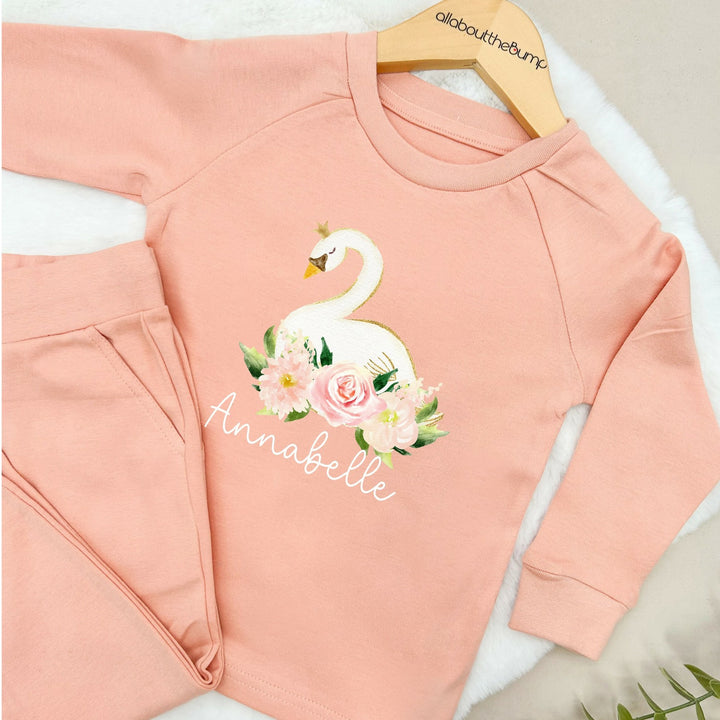 Swan Lightweight Cotton Tracksuit | Peach Blue Brown Sand