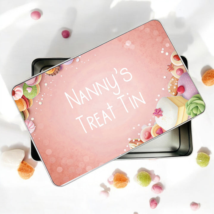 Personalised Pink Nanny's Treat Gift Tin