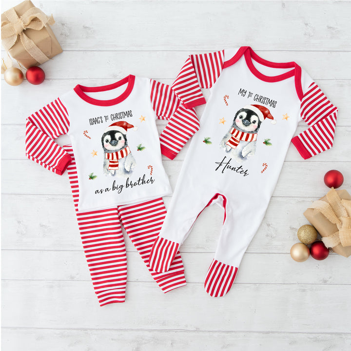 My First Christmas Penguin Matching Sibling Outfit