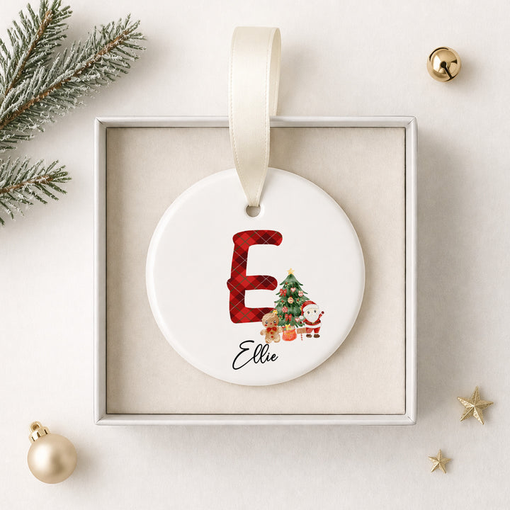 Personalised Tartan Ceramic Christmas Bauble