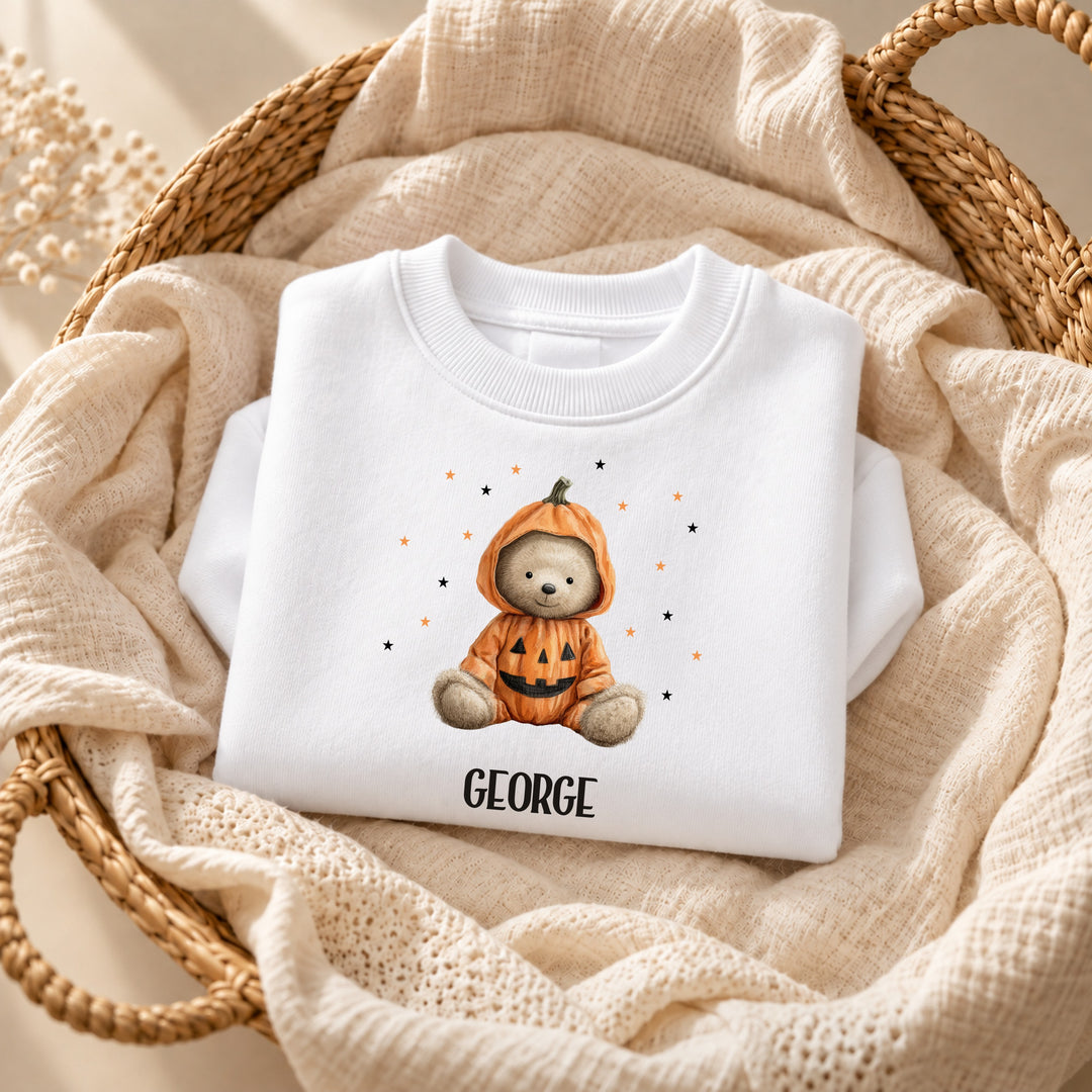 Personalised Teddy Pumpkin Sweatshirt