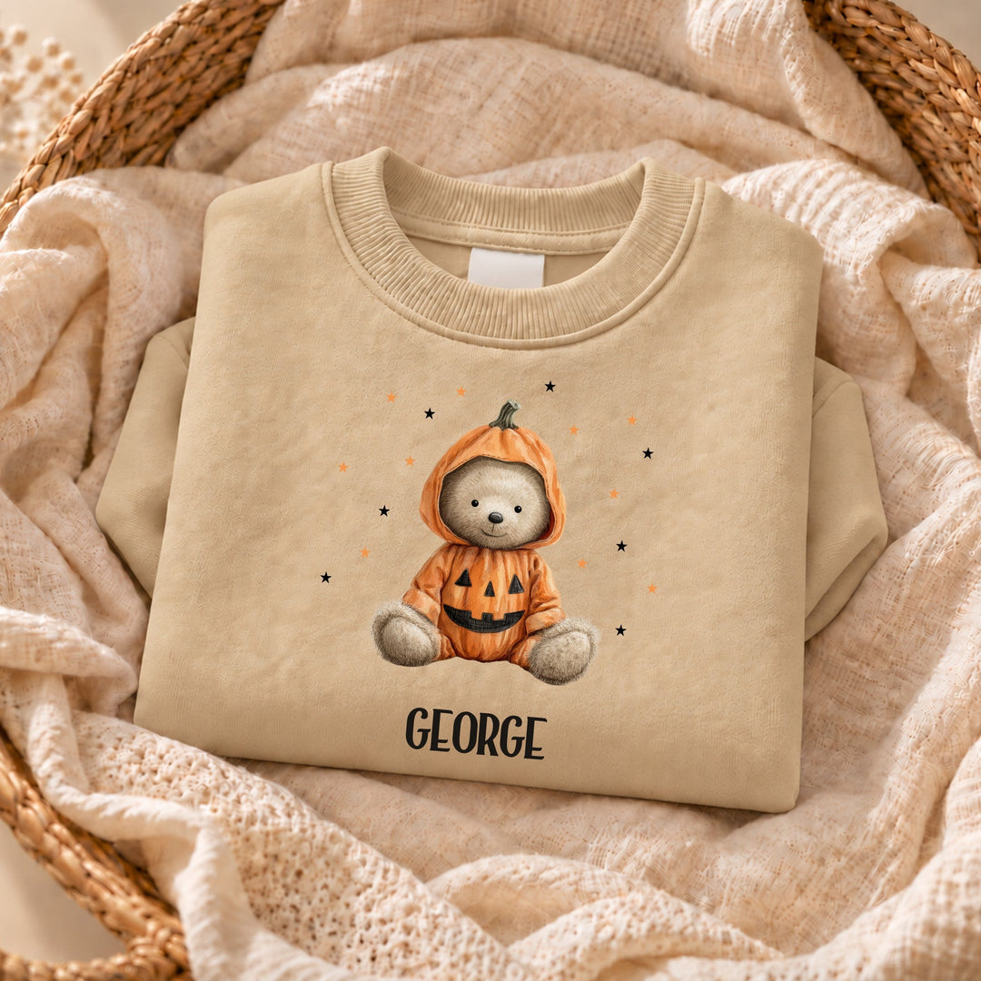 Personalised Teddy Pumpkin Sweatshirt