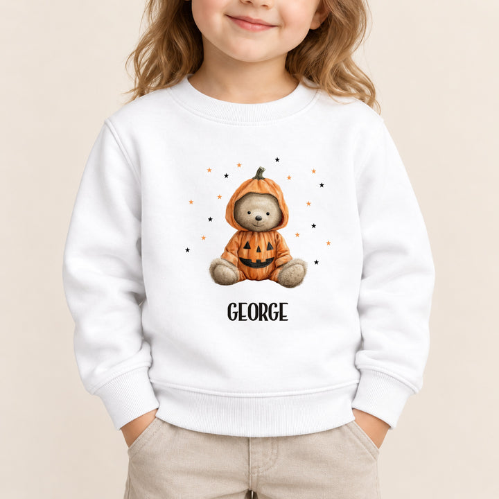 Personalised Teddy Pumpkin Sweatshirt
