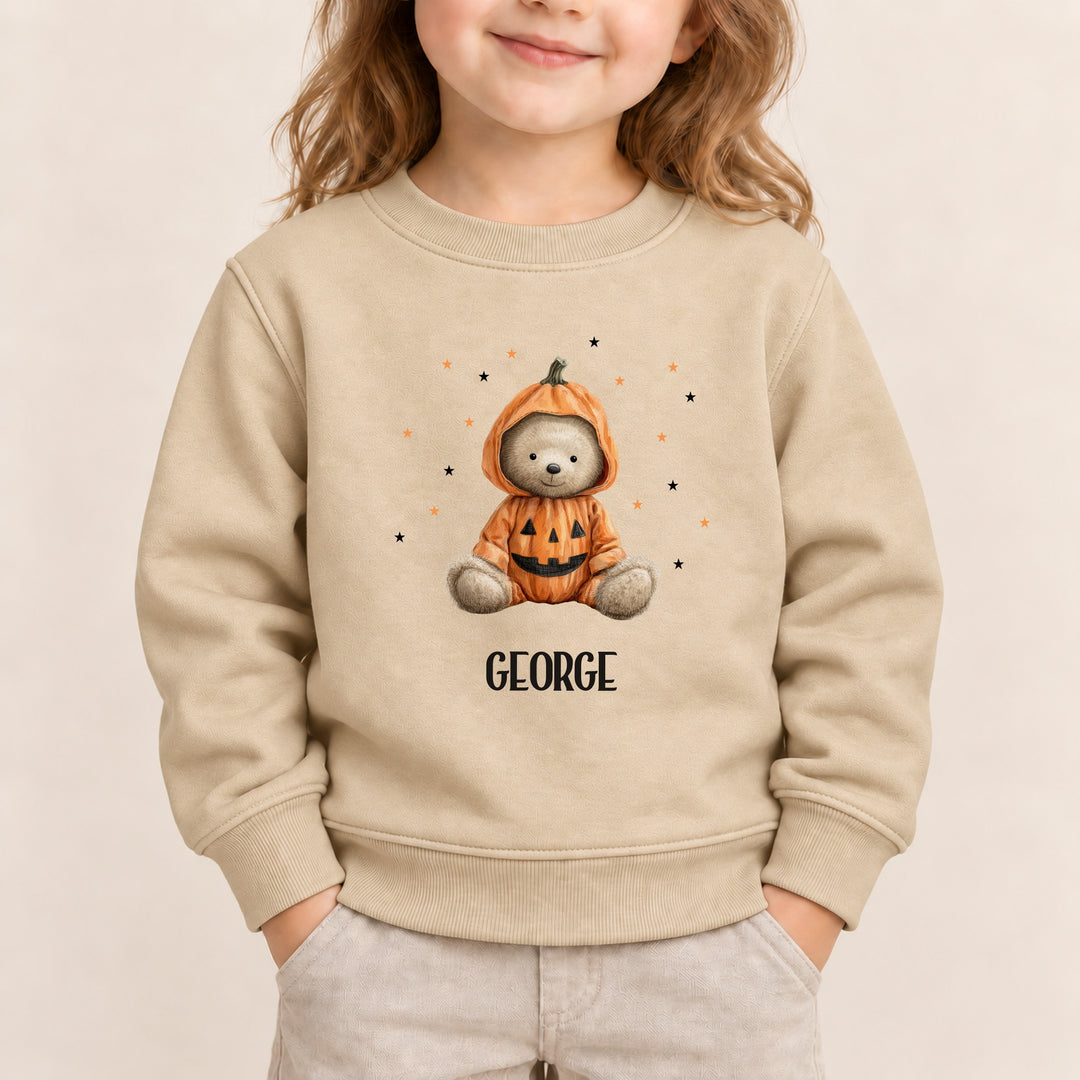 Personalised Teddy Pumpkin Sweatshirt