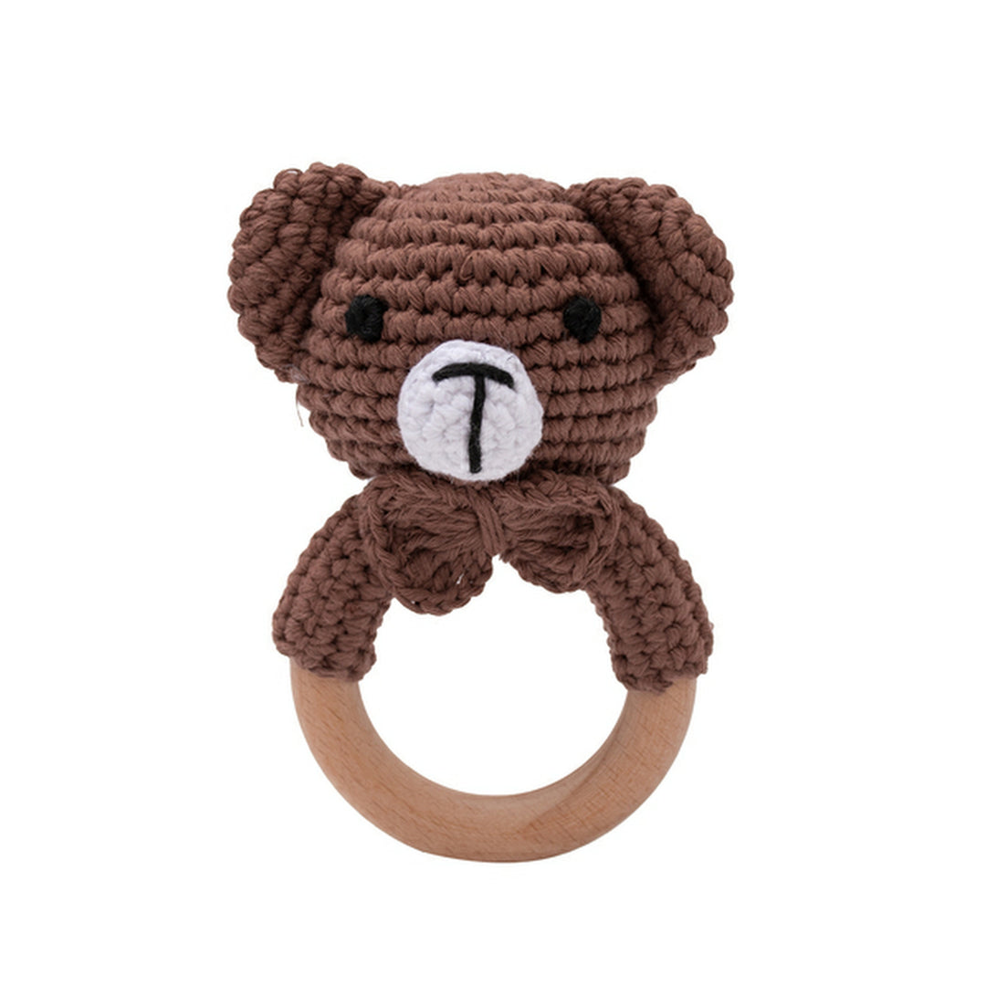 Brown Teddy Bear Teething Rattle