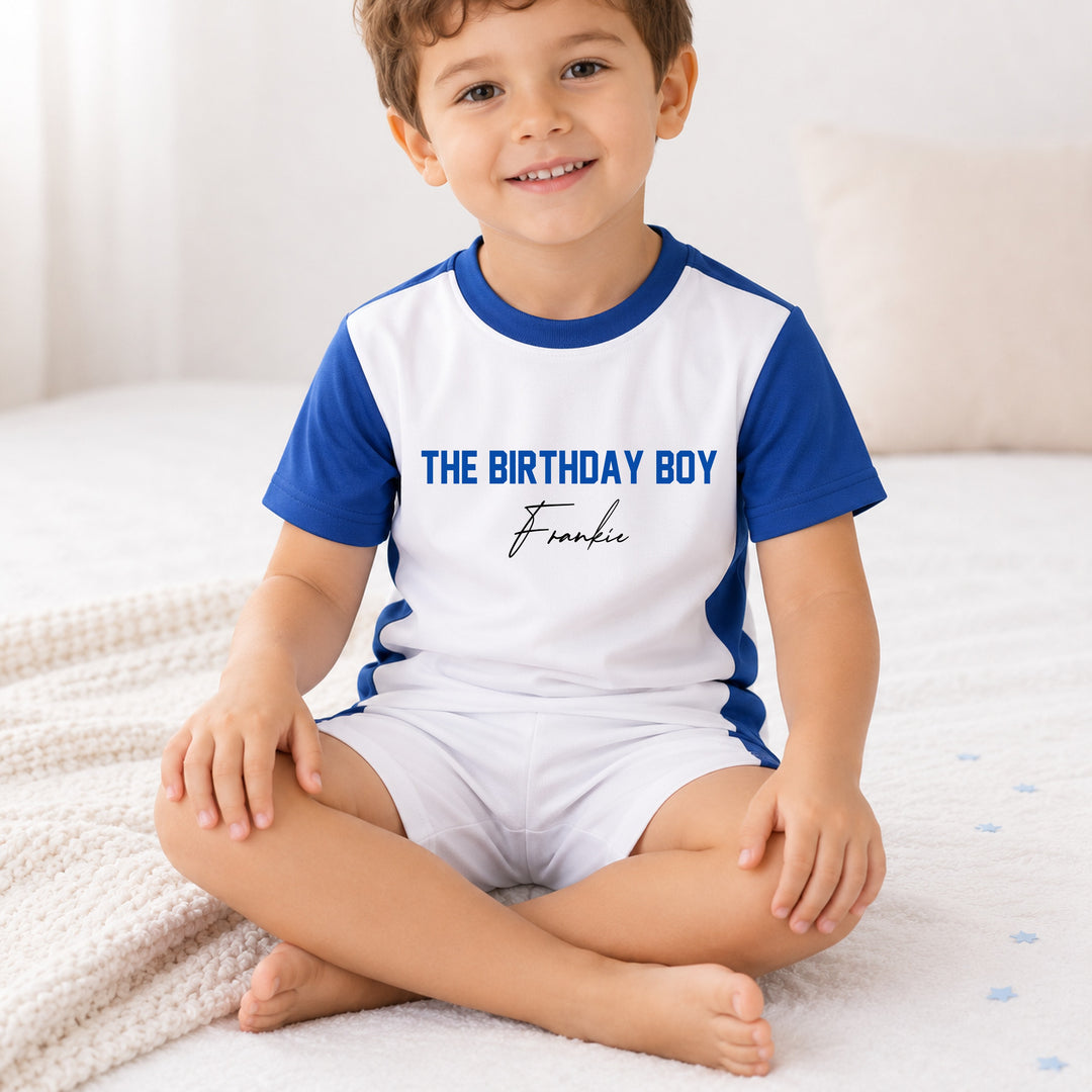 Personalised Blue The Birthday Boy Kids Football Set