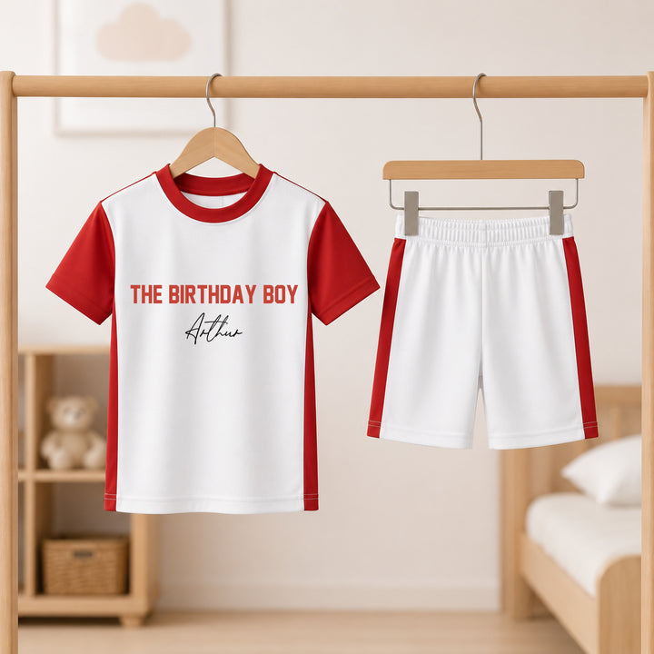 Personalised Red The Birthday Boy Kids Football Set